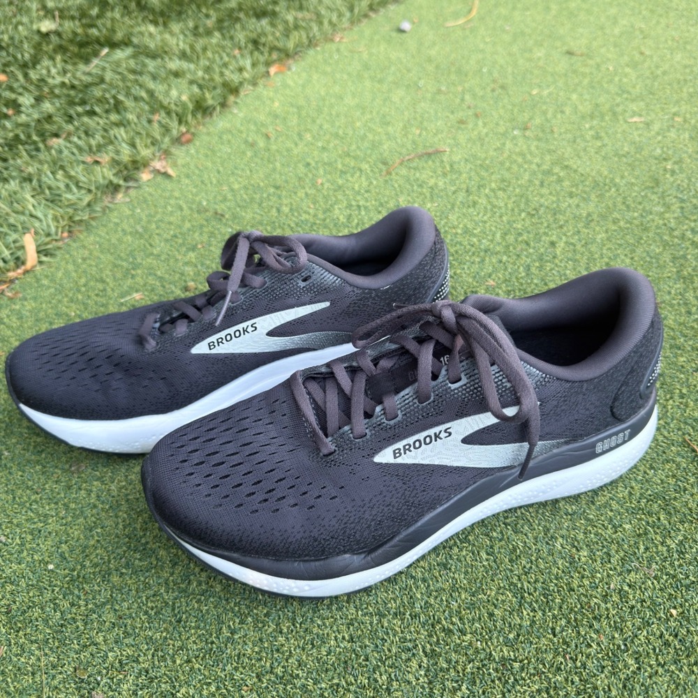 Brooks Ghost 16 Running Shoes Mens Size 9 Black Neutral Cushioned Road